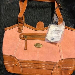 NEW BOC Charging Handbag in Pink and Tan
